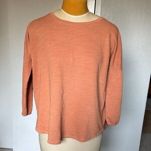 J Jill PureJill Women's 3/4 Sleeve French Terry Boatneck Cotton Top